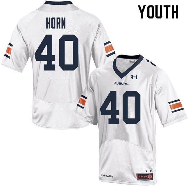 Youth Auburn Tigers #40 Beau Horn College Football Jerseys Sale-White